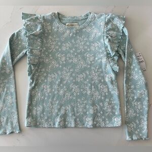 TUCKER + TATE
Kids' Print Ruffle Accent Long Sleeve Rib T-shirt